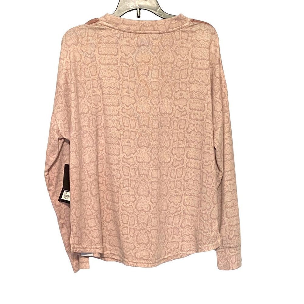 New Nine West Oh So Soft Sleepwear Top Cobra Pink Women’s Size Small Long Sleeve - Picture 2 of 11